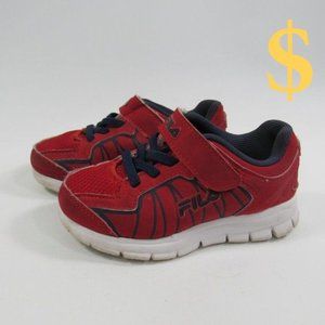 FILA Red and Blue Sneakers Velcro Closure Boy Sz 8